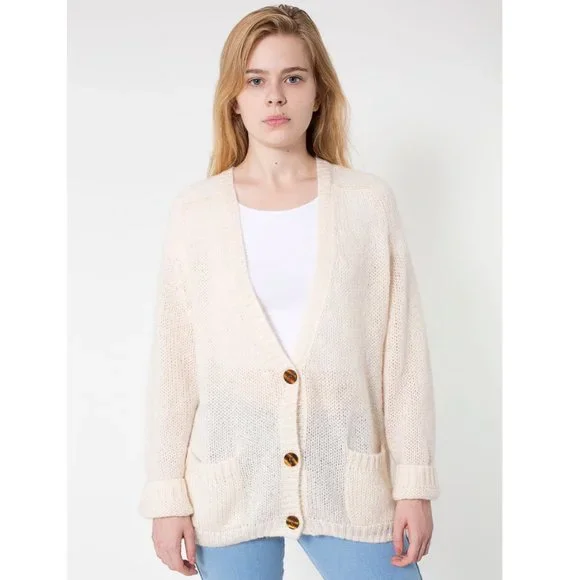 Vintage Mohair Wool Made in the USA American Apparel Oversized Cardigan Sweater - Picture 9 of 10